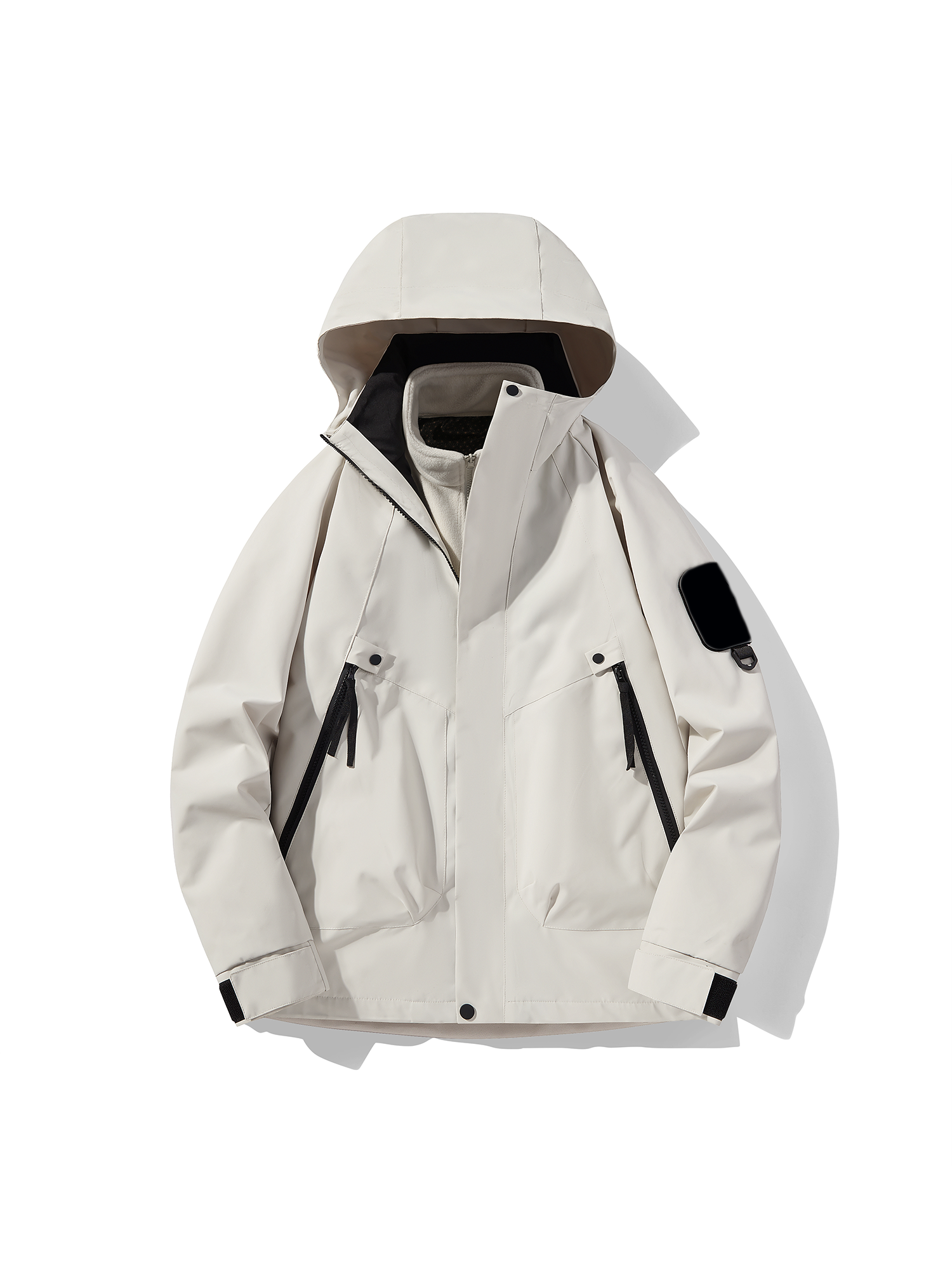 Detachable Hood Utility Shell Jacket
