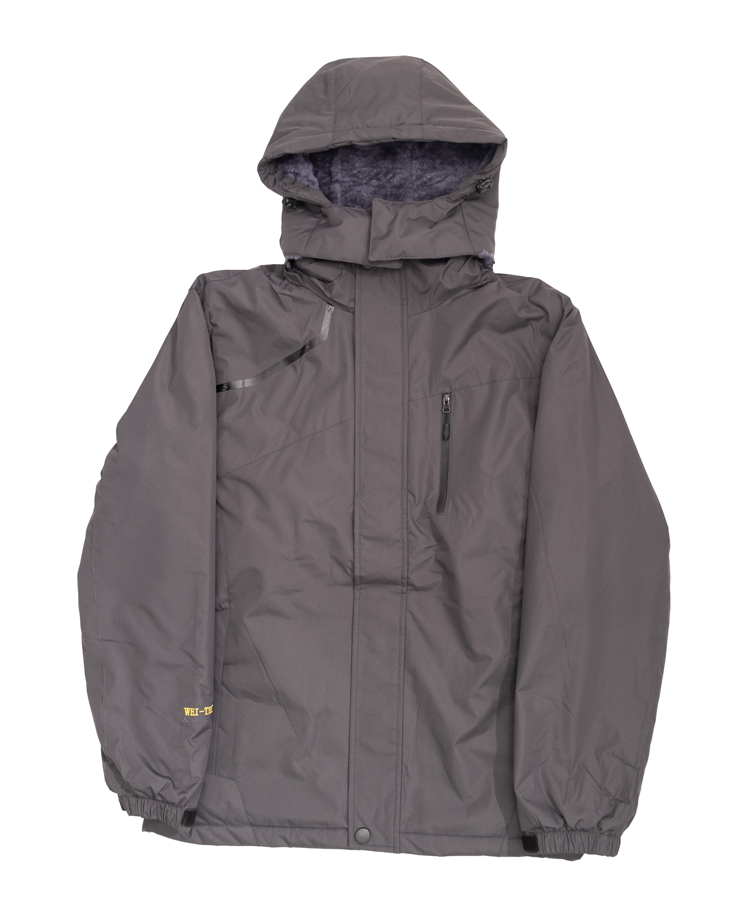 Asymmetry 3D hooded padded jacket