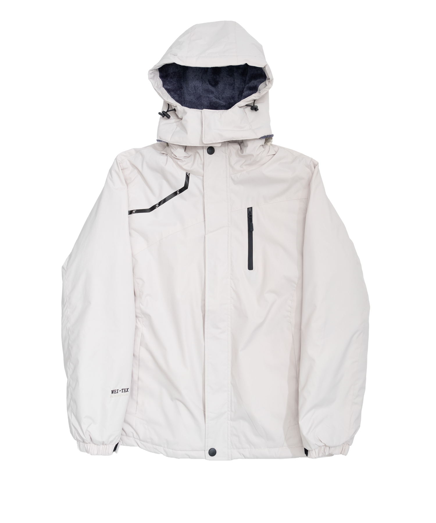 Asymmetry 3D hooded padded jacket