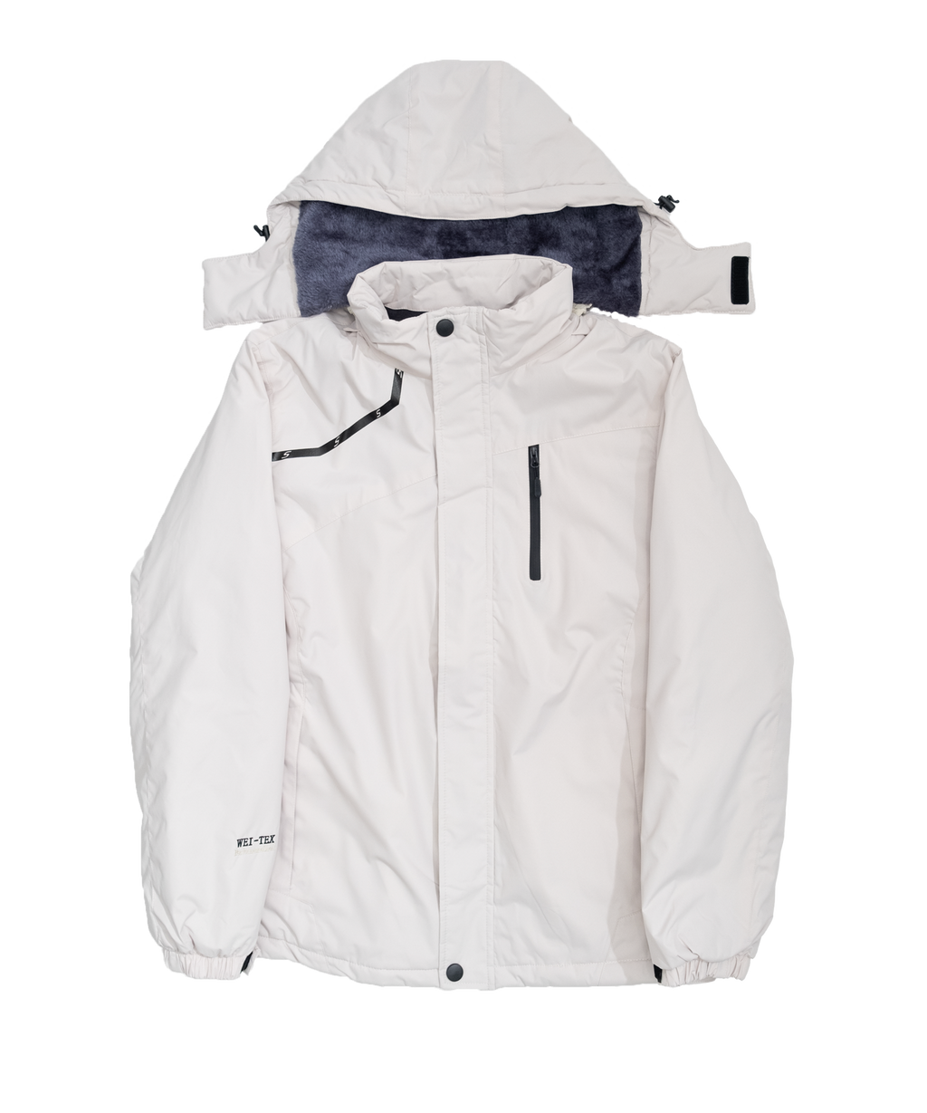 Asymmetry 3D hooded padded jacket