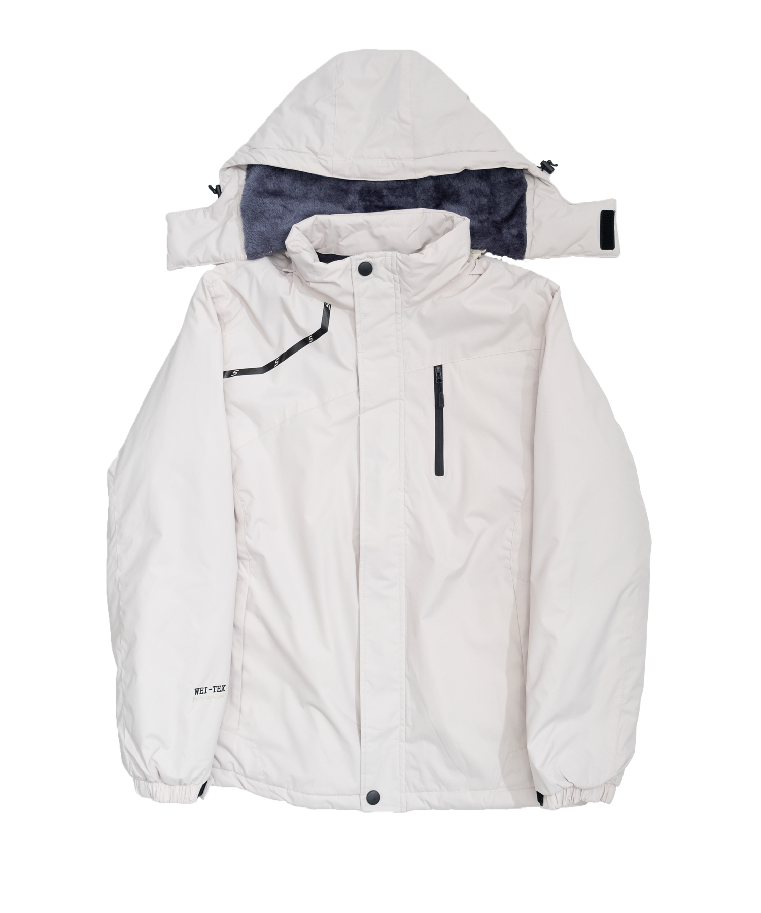 Asymmetry 3D hooded padded jacket