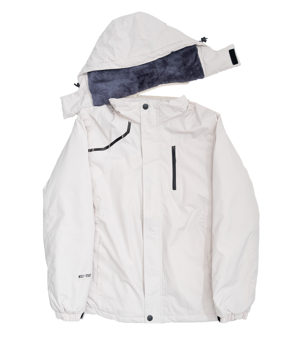 Asymmetry 3D hooded padded jacket