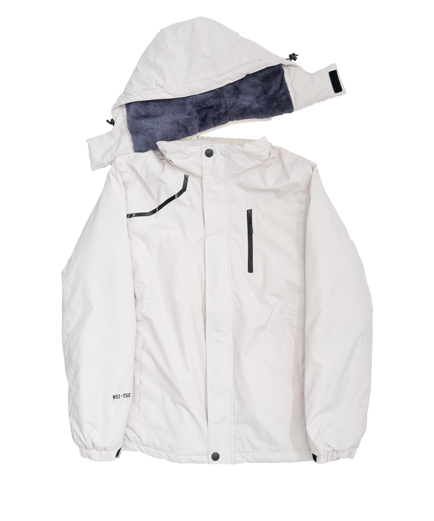 Asymmetry 3D hooded padded jacket