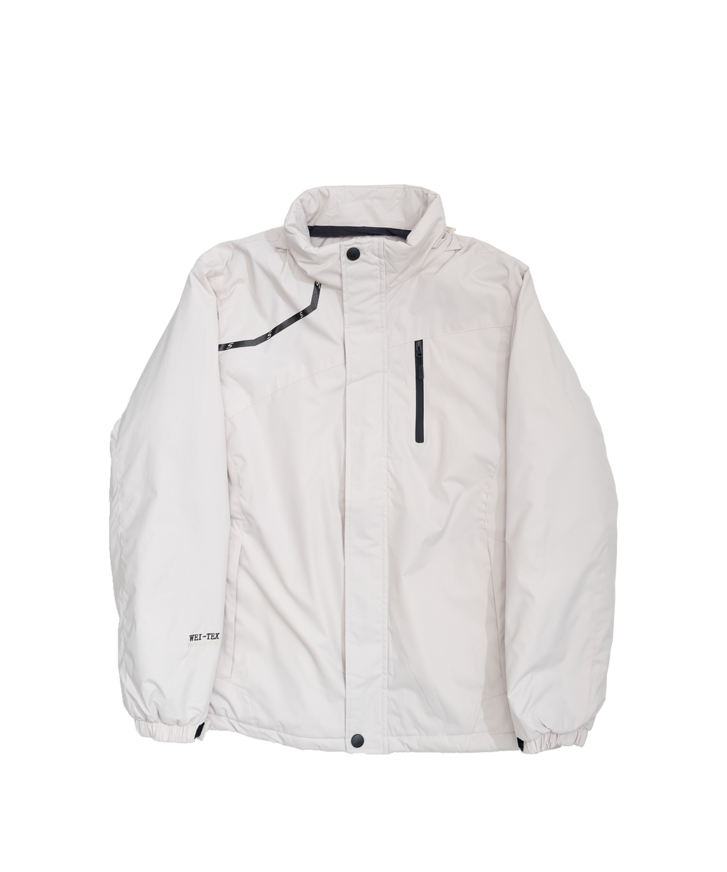 Asymmetry 3D hooded padded jacket