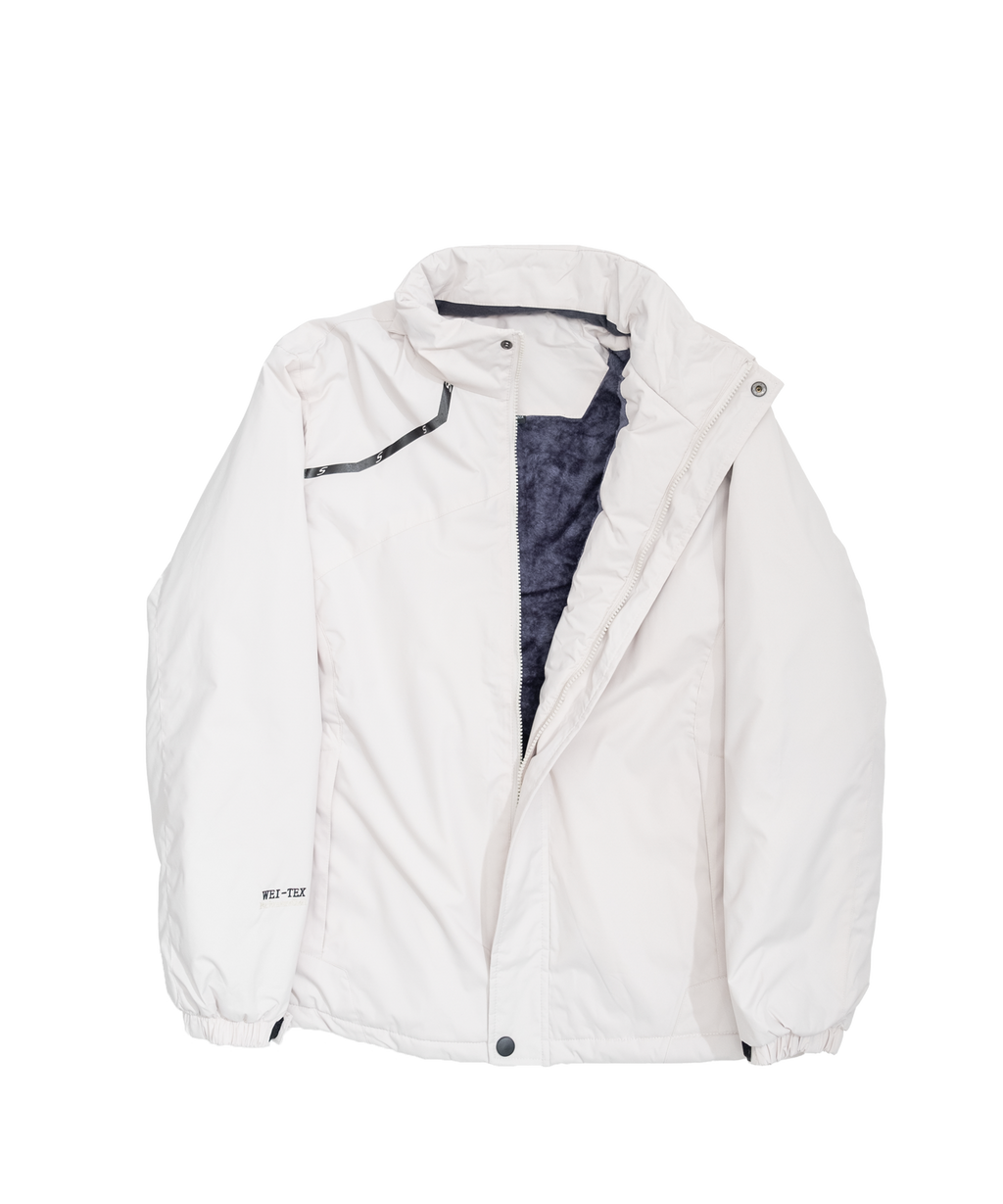 Asymmetry 3D hooded padded jacket