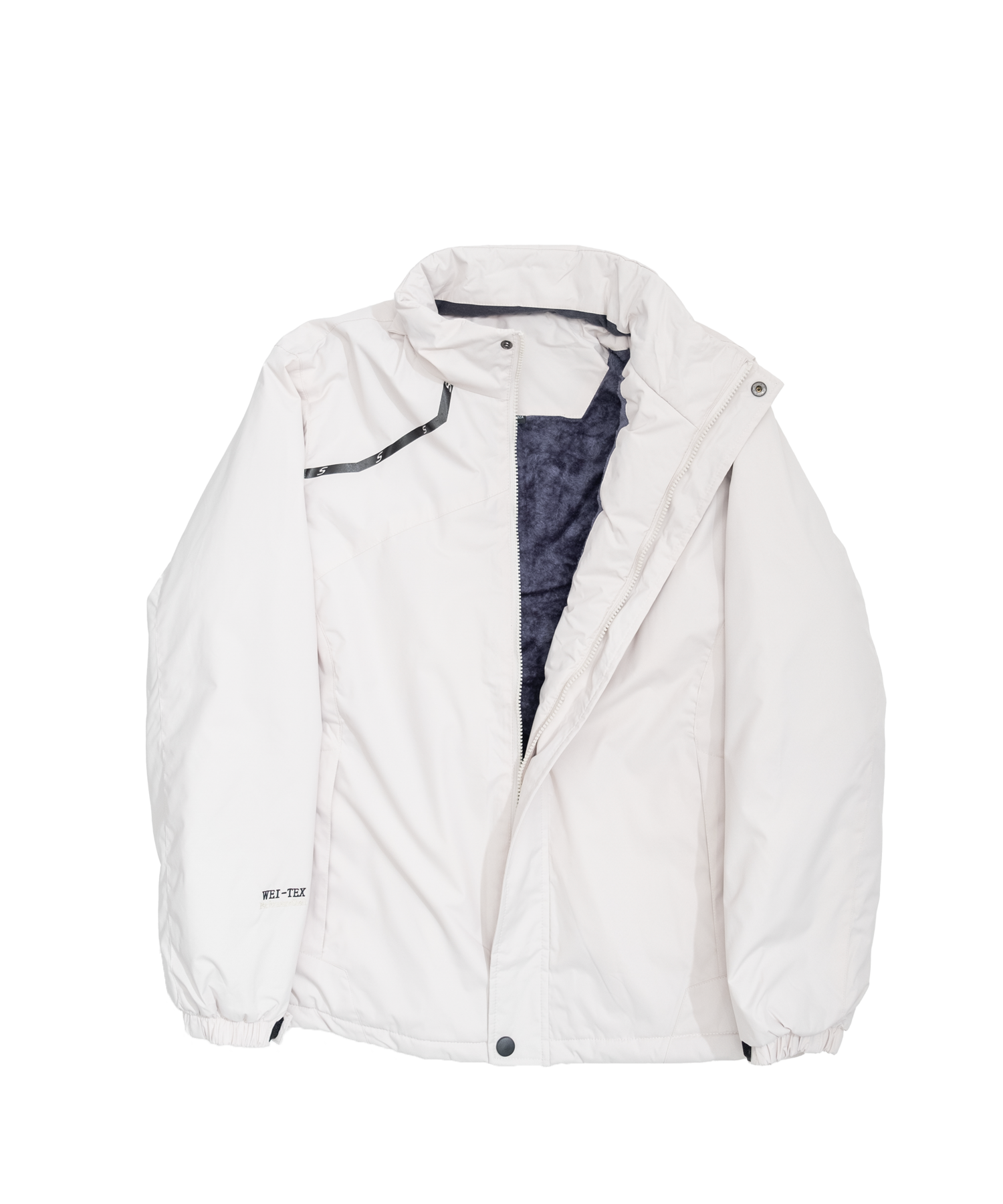 Asymmetry 3D hooded padded jacket