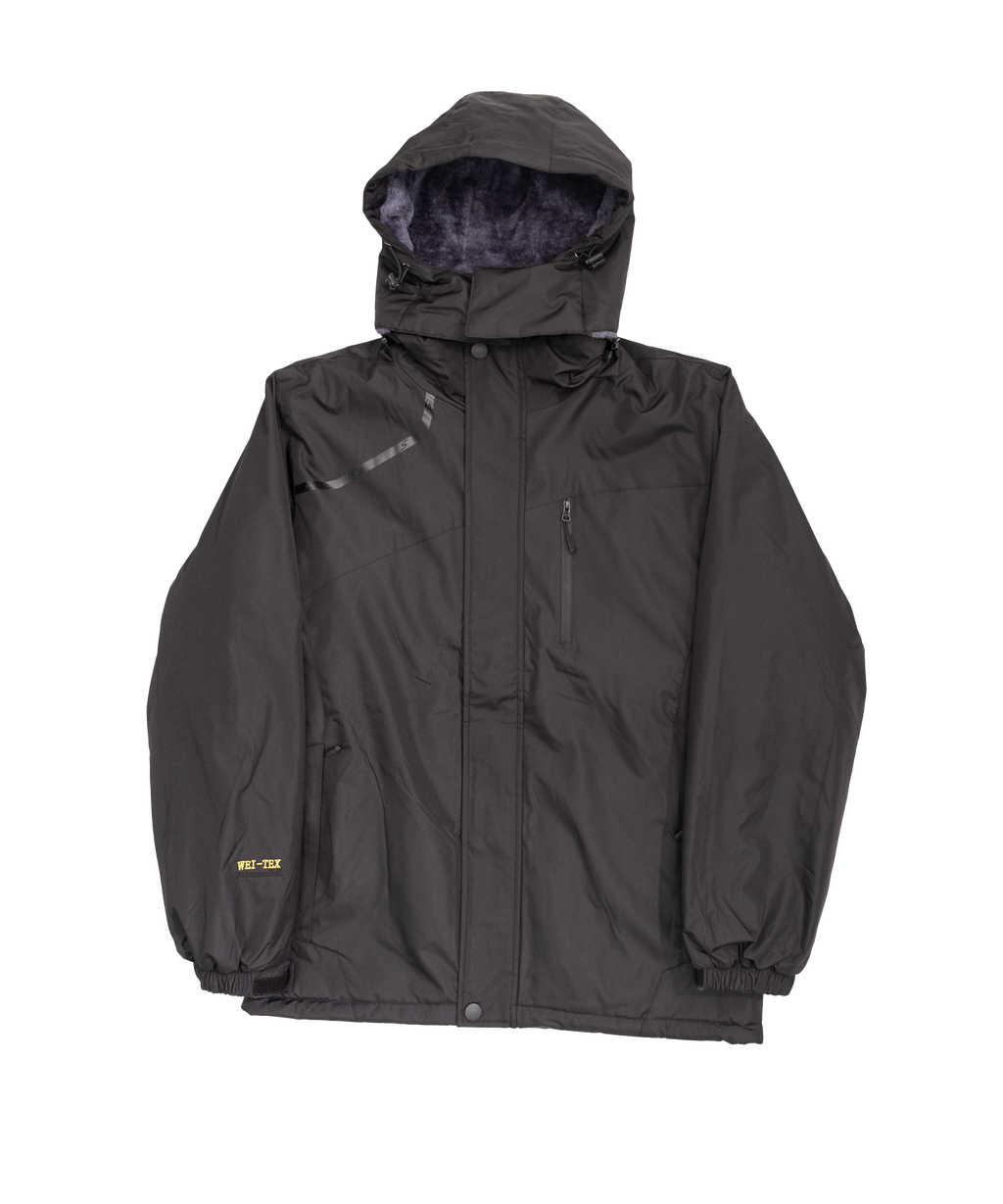 Asymmetry 3D hooded padded jacket