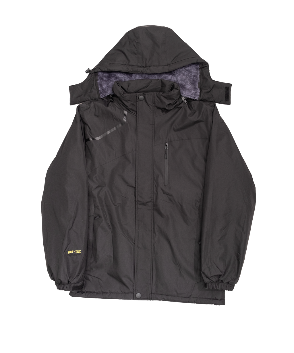 Asymmetry 3D hooded padded jacket