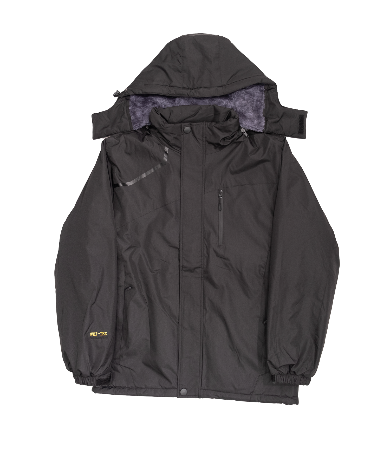 Asymmetry 3D hooded padded jacket