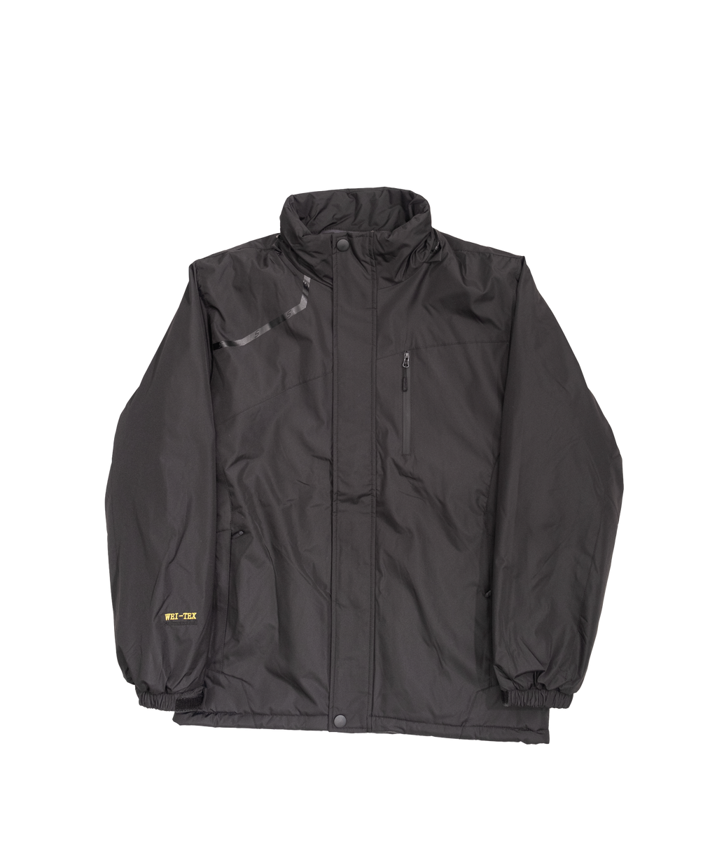 Asymmetry 3D hooded padded jacket