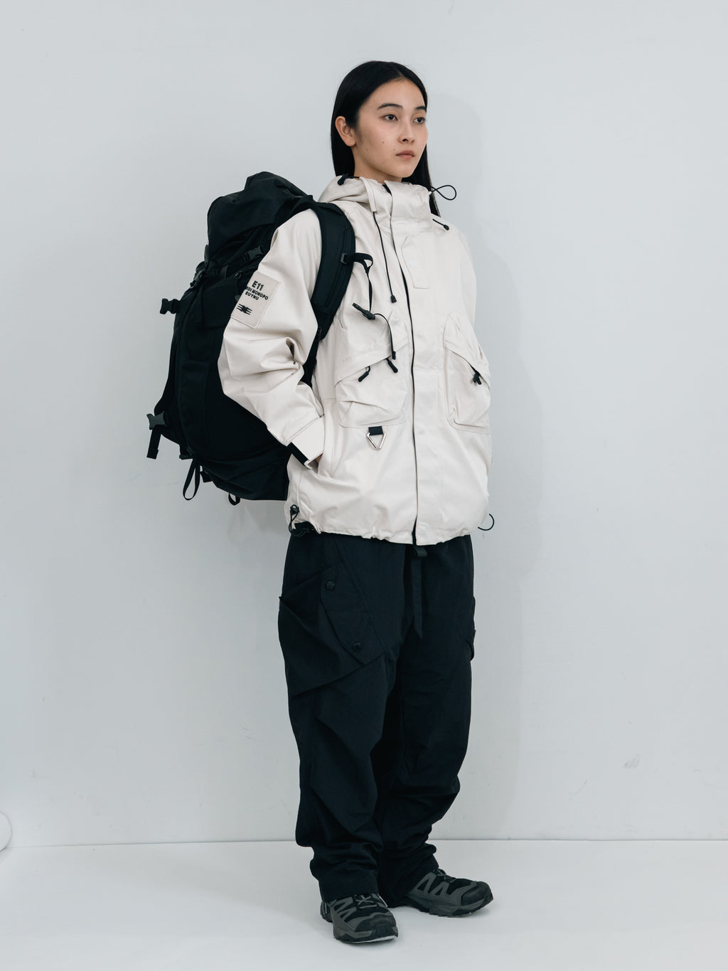 Drawstring spring nylon jacket