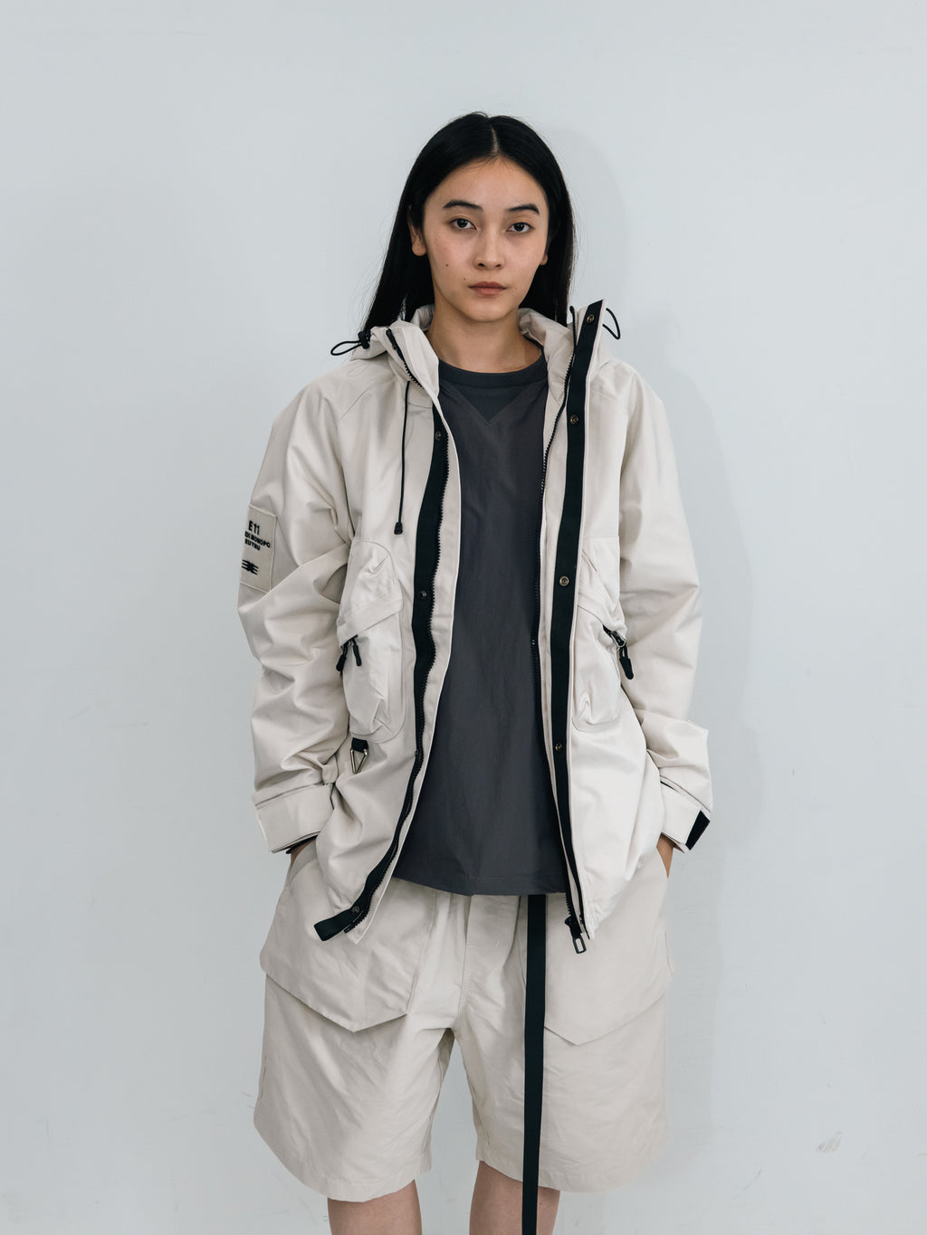 Drawstring spring nylon jacket