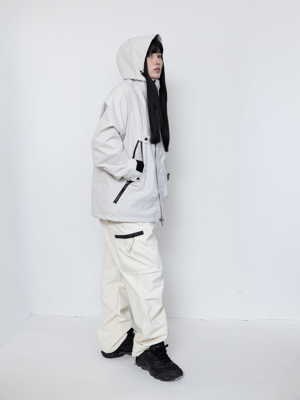 Detachable Hood Utility Shell Jacket