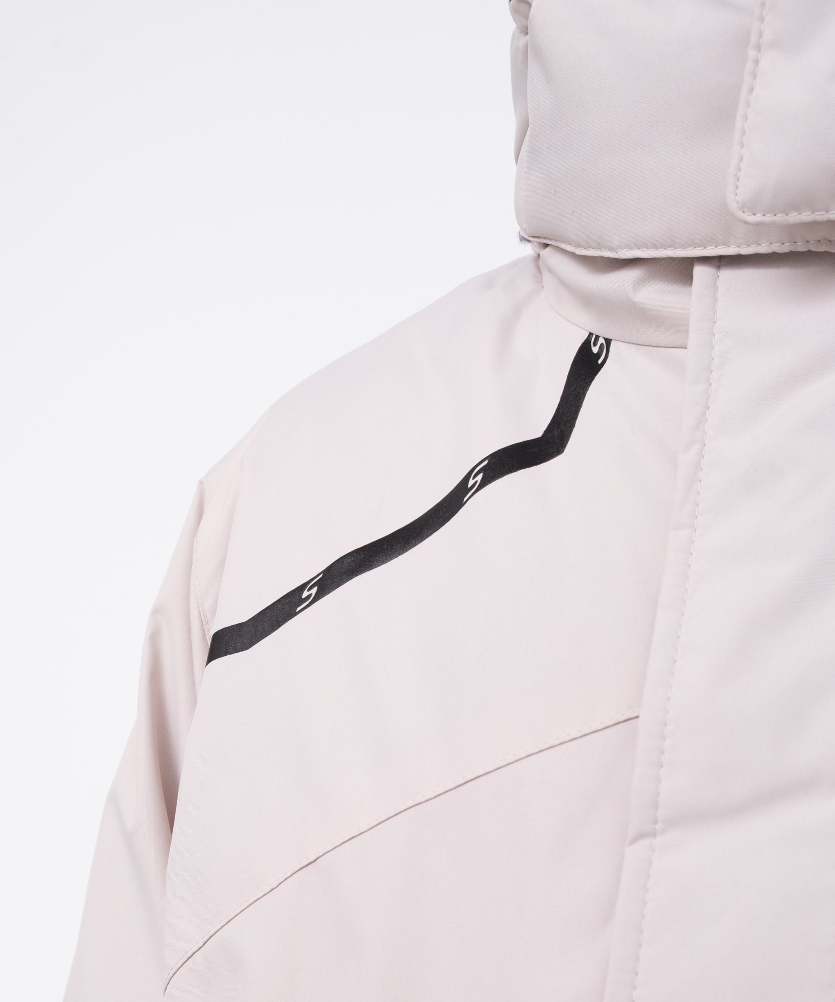 Asymmetry 3D hooded padded jacket
